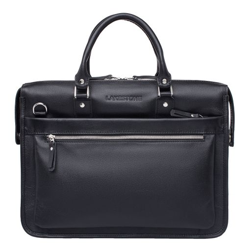 Кожаная деловая сумка для ноутбука Halston Black - Lakestone фото 3