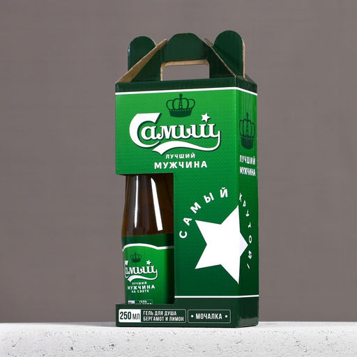 Подарочный набор Самый лучший гель для душа 250 мл и мочалка для тела, Чистое счастье