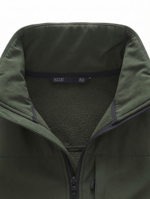 Ветровка мужская софтшелл виндстоппер с капюшоном спортивная цвета хаки 9615_1Kh