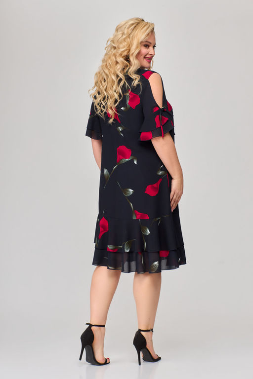 Платье Svetlana Style 1865 синий+цветы