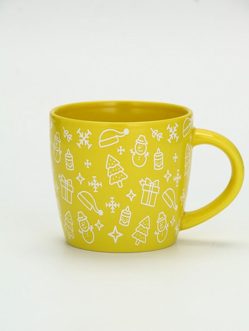 Кружка чайная новогодняя Новый год, жёлтая, 370 мл