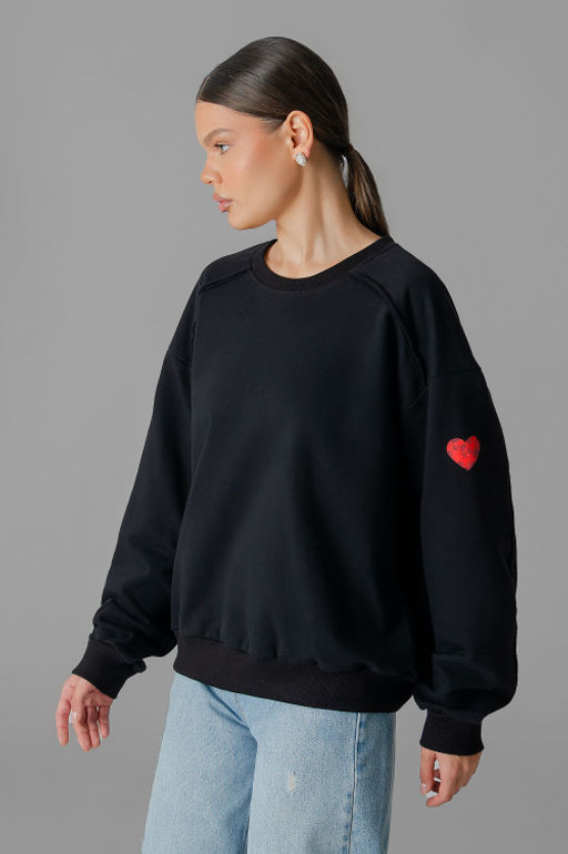 Арт. 15125 Свитшот женский Матрешка оверсайз 44-50 (4 шт) Цвет:черный - Калинка фото 26