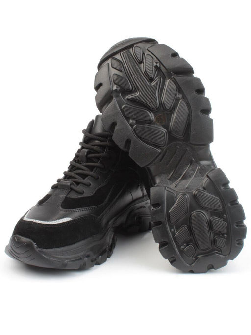 05-P99-1Z BLACK Кроссовки женские зимние (натуральная и искусственная кожа, шерсть)