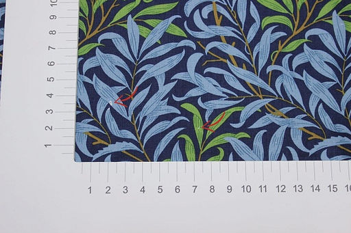 Импорт. хлопок Ивушка цв.сине-голубой, ш.1.45м, хлопок-100%, 100гр/м.кв - Купава фото 5