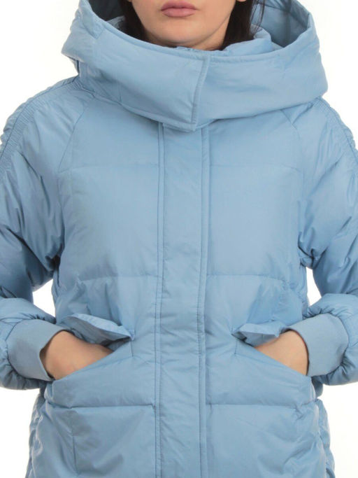 3064 BLUE Пуховик зимний женский (80% пух, 20% перо)
