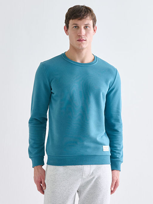 Bisiklet Yaka Erkek Sweatshirt