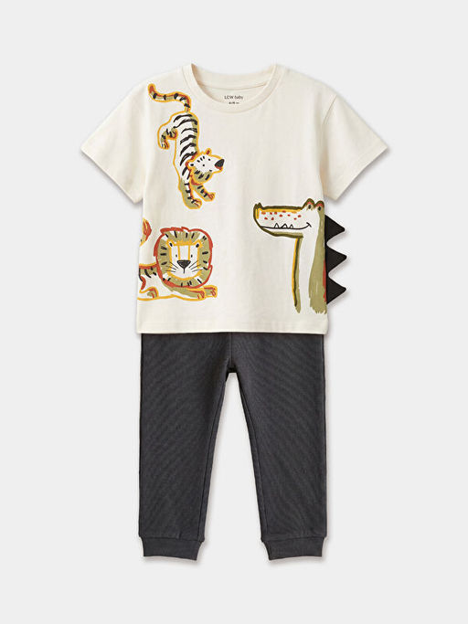 Bisiklet Yaka Erkek Bebek Ti??rt ve Pantolon