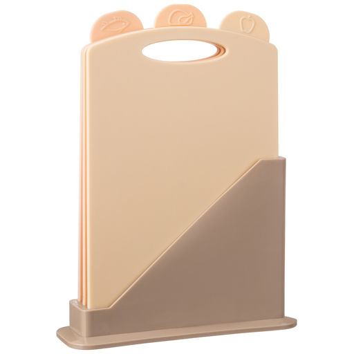 НАБОР РАЗДЕЛОЧНЫХ ДОСОК ИЗ 3 ШТ+ПОДСТАВКА 24*7.8*17CM ЦВЕТ: БЕЖЕВЫЙ - Agness фото 3