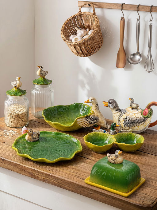 Блюдо - менажница 2 секции 24*17*9 см "Уточка" керамика