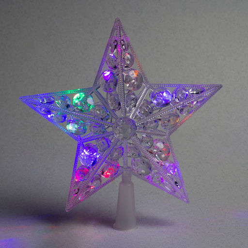 Светодиодная верхушка на ёлку Звезда белая, 22 см, 15 LED, 220 В, свечение мульти - Luazon lighting фото 3