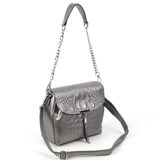 Женская кожаная сумка через плечо под крокодила 0112-19 - Cidirro фото 2