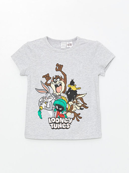 Bisiklet Yaka K?sa Kollu Bugs Bunny Bask?l? Erkek Bebek ?ortlu Pijama Tak?m? - Waikiki фото 2