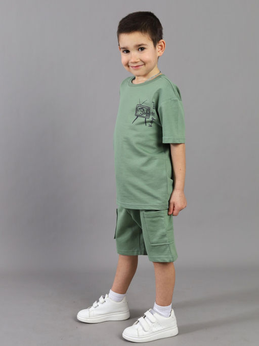 CRB wear / CSKB 90297-35K Комплект для мальчика (футболка, шорты),хаки/Ex.Cherubino фото 2