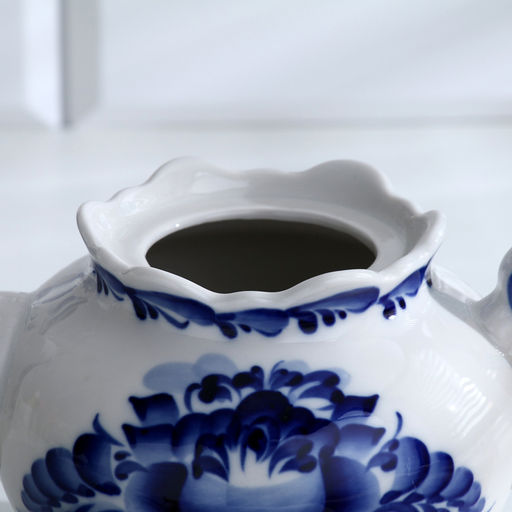 Заварочный чайник фарфор «Хуторок», h=13.5 см, гжель