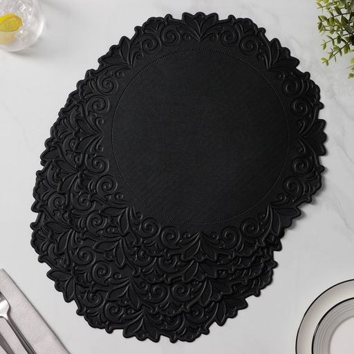 Набор салфеток сервировочных Элоиза, d=37.5 см, 4 шт., чёрный - Simaland фото 3