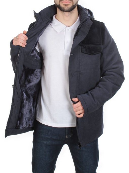 J830111 DEEP BLUE Куртка-жилет мужская зимняя NEW B BEK (100 гр. синтепон и искусственный мех)