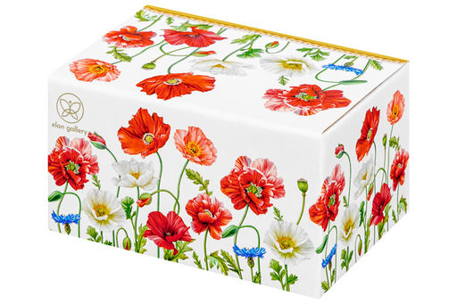 Масленка 13,5*9*6,5 см "Маки" NEW BONE CHINA