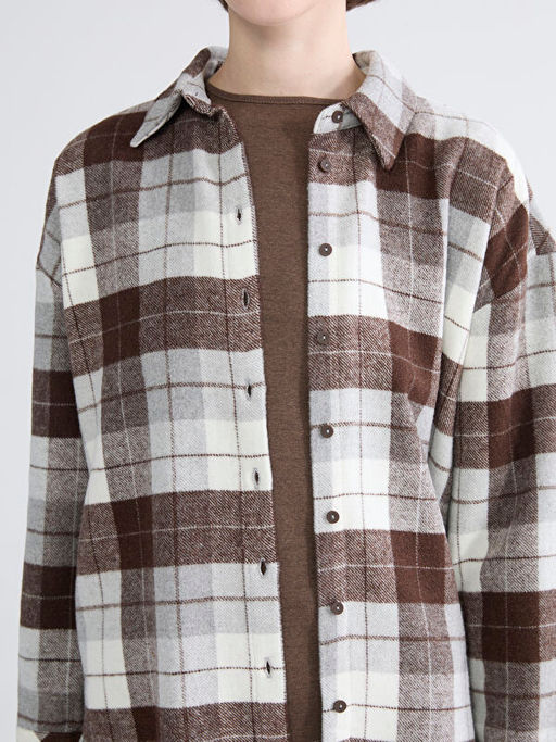 Ekose Oversize Kad?n G?mlek