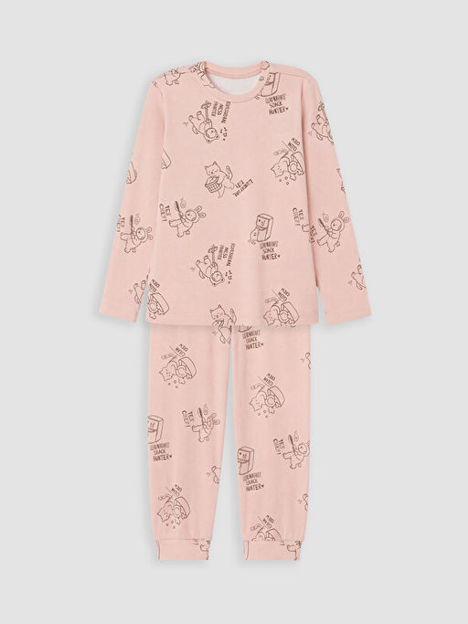Bisiklet Yaka K?z ?ocuk Pijama Tak?m