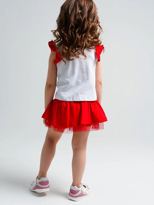 12429017 Комплект детский трикотажный для девочек: фуфайка (футболка), юбка-шорты - Playtoday фото 4