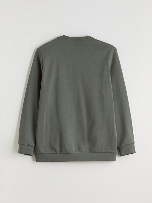 B?y?k Beden Bisiklet Yaka Erkek Sweatshirt