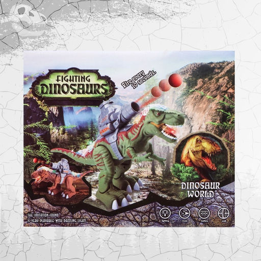 Динозавр Рекс, стреляет шарами, работает от батареек, свет и звук, цвет зелёный - Simaland фото 7