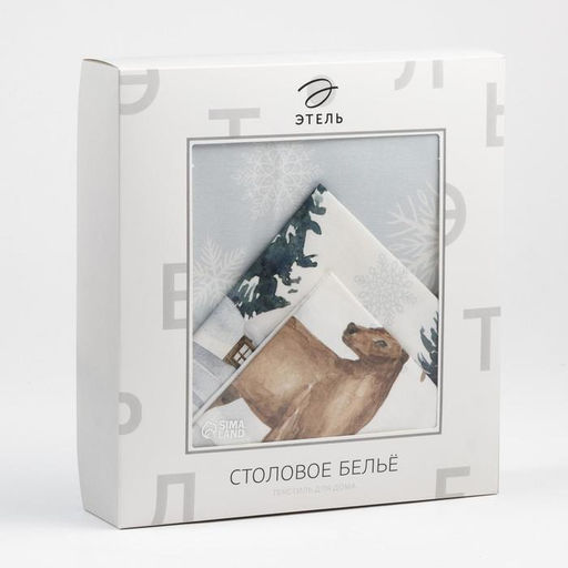 Набор новогодний «Этель» Forest animals: скатерть 150×110±2 см с ГМВО, салфетки 40×40 см, 4 шт.