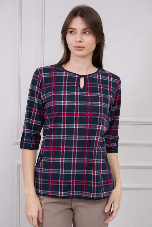 Кофта женская из интерлока Анфиса серо-красный - Амадэль фото 8