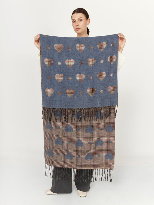 в составе ШЕРСТЬ и КАШЕМИР Большой, мягкий, теплый однотонный двусторонний палантин. - Tantino фото 2