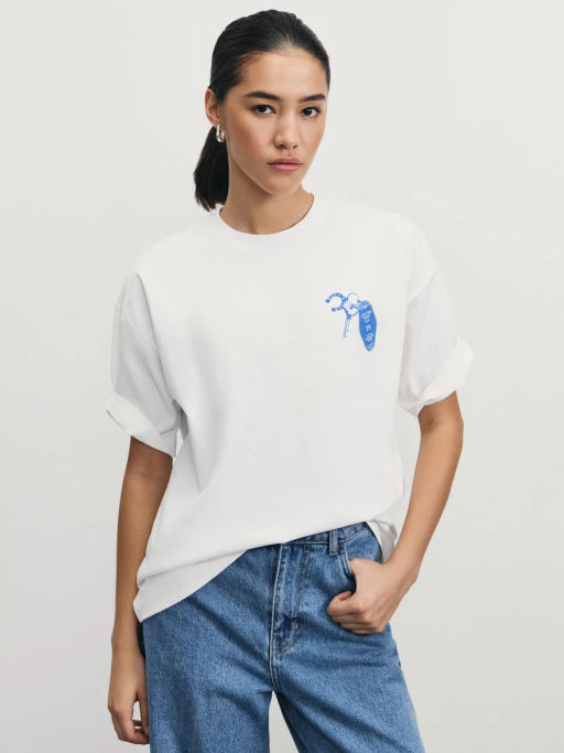 Футболка оверсайз с принтом / Zarina  фото 2