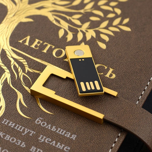 Родословная книга со встроенной флешкой 16 Gb «Семейная летопись», 17.5×23 см..