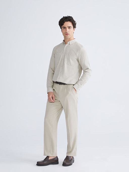 Regular Fit Uzun Kollu Gabardin Erkek G?mlek