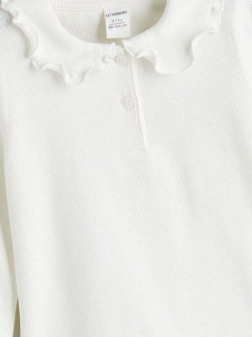 G?mlek Yaka Uzun Kollu Basic K?z ?ocuk Ti??rt