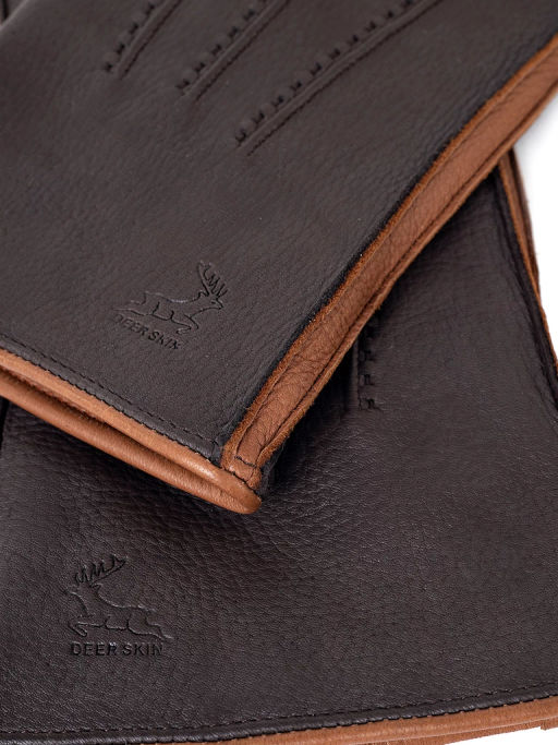 Перчатки мужские 100% ш HS790 d.brown/camel - Eleganzza фото 2