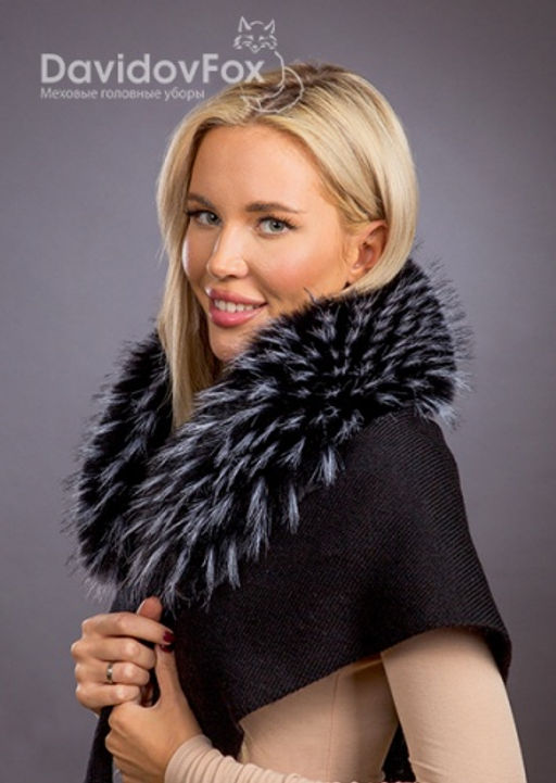 Платок трикотаж экомех енот блэк - Davidovfox фото 3