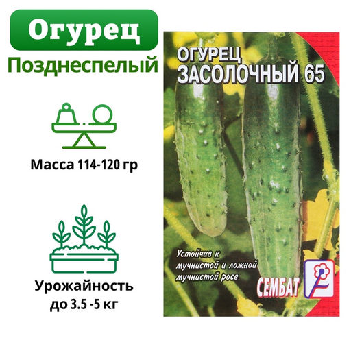 Цена за 5 шт. Семена Огурец "Засолочный", 0,5 г