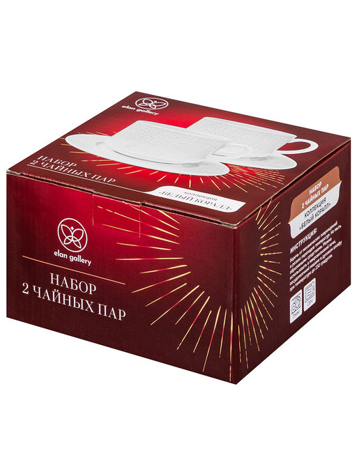 Чайная пара 4 пр. 300 мл 12*9*7 см Белый коралл, фарфор - Elan gallery фото 6