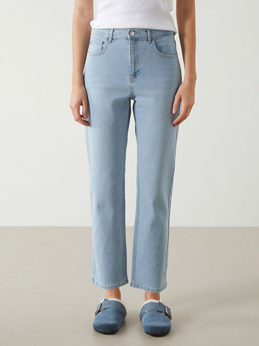 Straight Fit Kad?n Jean Pantolon