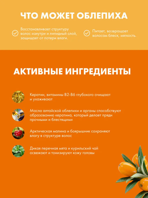 "NS" OBLEPIKHA Шампунь глубокое Очищ.и Уход д/норм.жирных волос 400мл