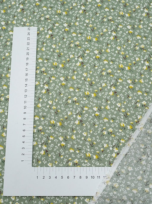 Штапель Варенька цв.темный морозно-зеленый, ш.1.45м, вискоза-100%, 90гр/м.кв - Купава фото 6