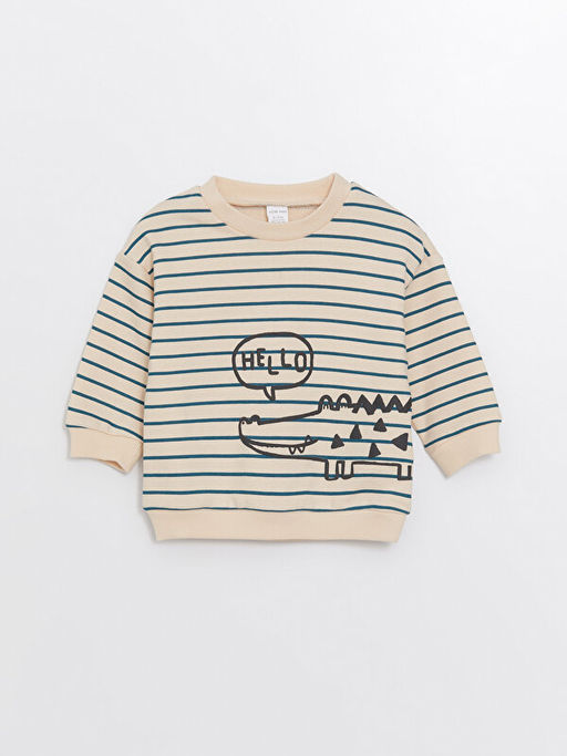 Bisiklet Yaka Uzun Kollu Bask?l? Erkek Bebek Sweatshirt ve E?ofman Alt 2li Tak?m - Waikiki фото 2
