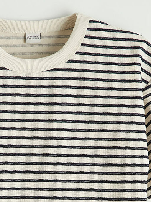 Bisiklet Yaka ?izgili Erkek ?ocuk Ti??rt