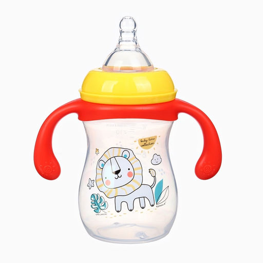 Бутылочка для кормления Крошка Я Baby time collection, широкое горло, от 6 мес., 240 мл, красная
