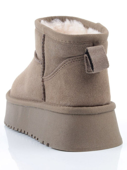 04-PF8520-6 KHAKI Угги женские (натуральная замша, 100% шерсть)
