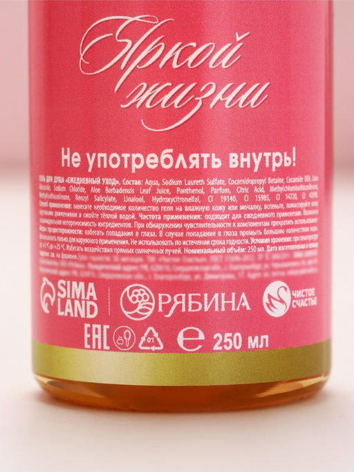 Подарочный набор косметики «Самой лучшей»: гель для душа и шампунь для волос шампанское, 2×250 мл, Чистое счастье