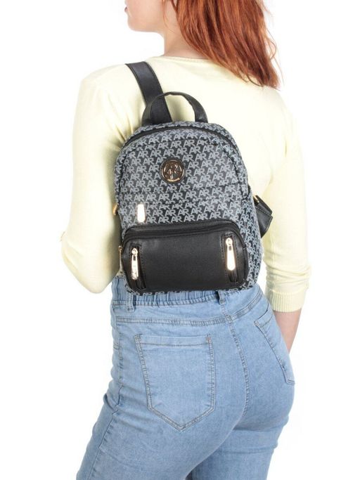 F2390-2 BLACK Сумка-рюкзак (искусственная кожа) - Фабричный китай фото 5