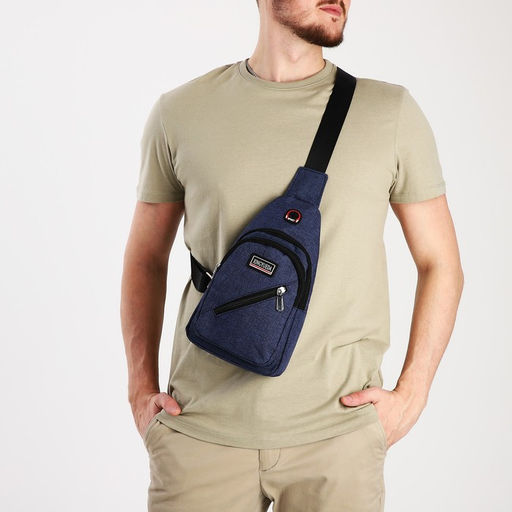 Сумка слинг мужская из текстиля, цвет синий - Simaland фото 2