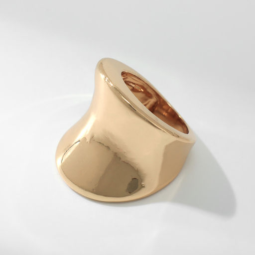 Кольцо металл Тренд вогнутое, цвет золото, размер 17