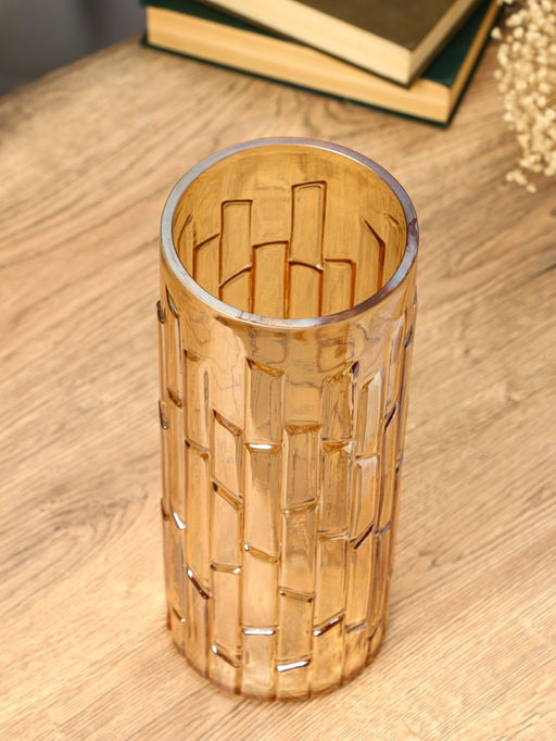 Ваза «Мэнди», 29×12 см, стекло, коричневая