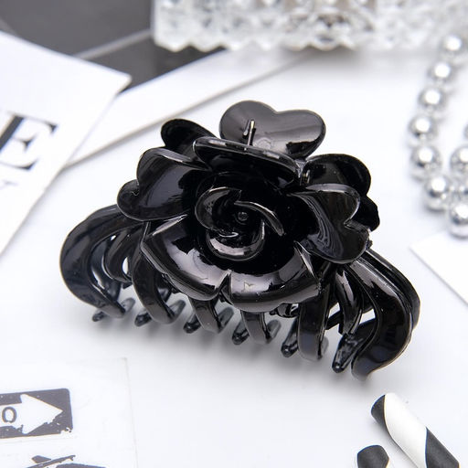 Цена за 12 шт. Крабик для волос «Ночка», роза, 6.8 см, матовый и глянец, МИКС